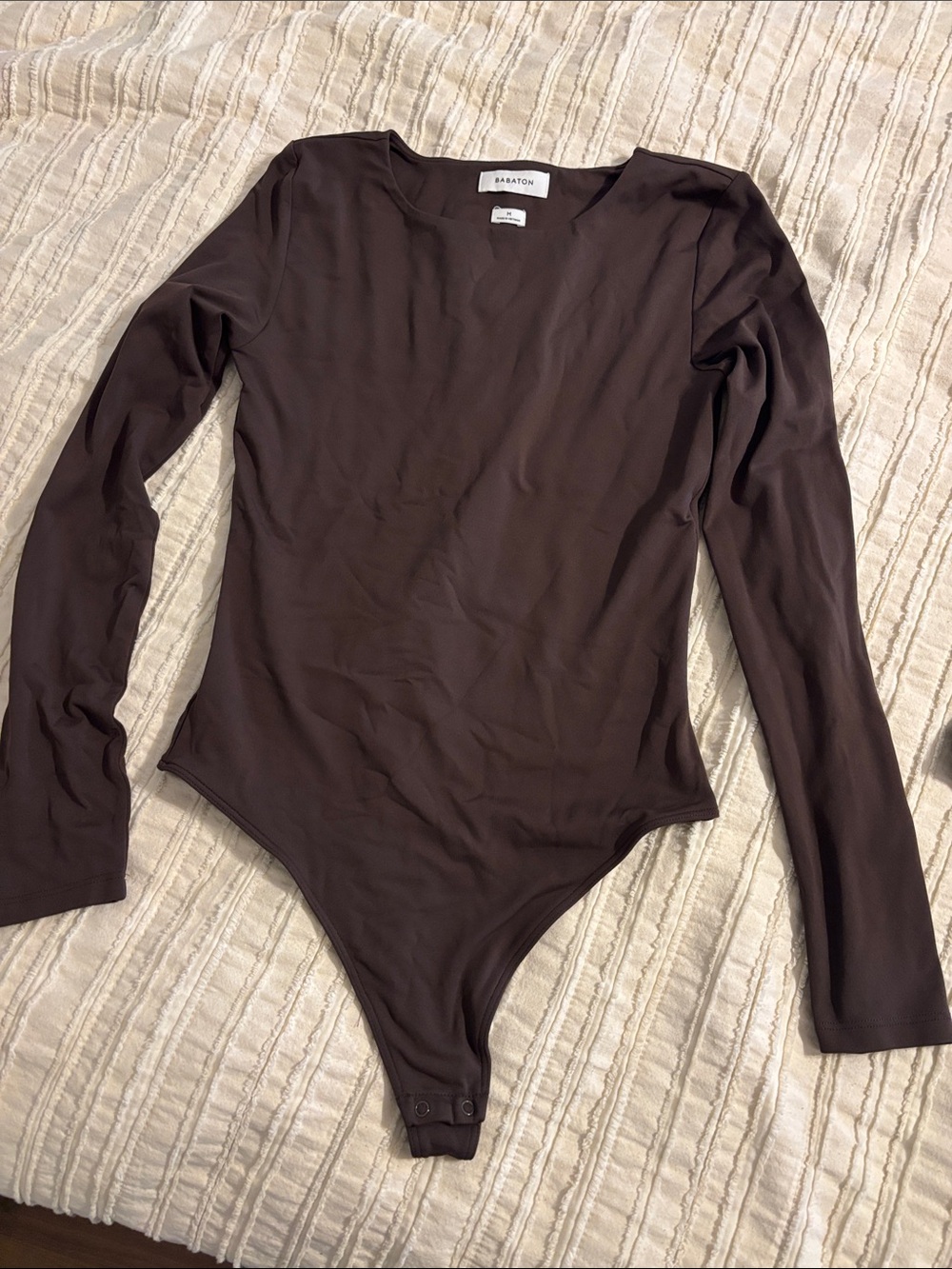 Babaton Chocolate Brown Long Sleeve Bodysuit